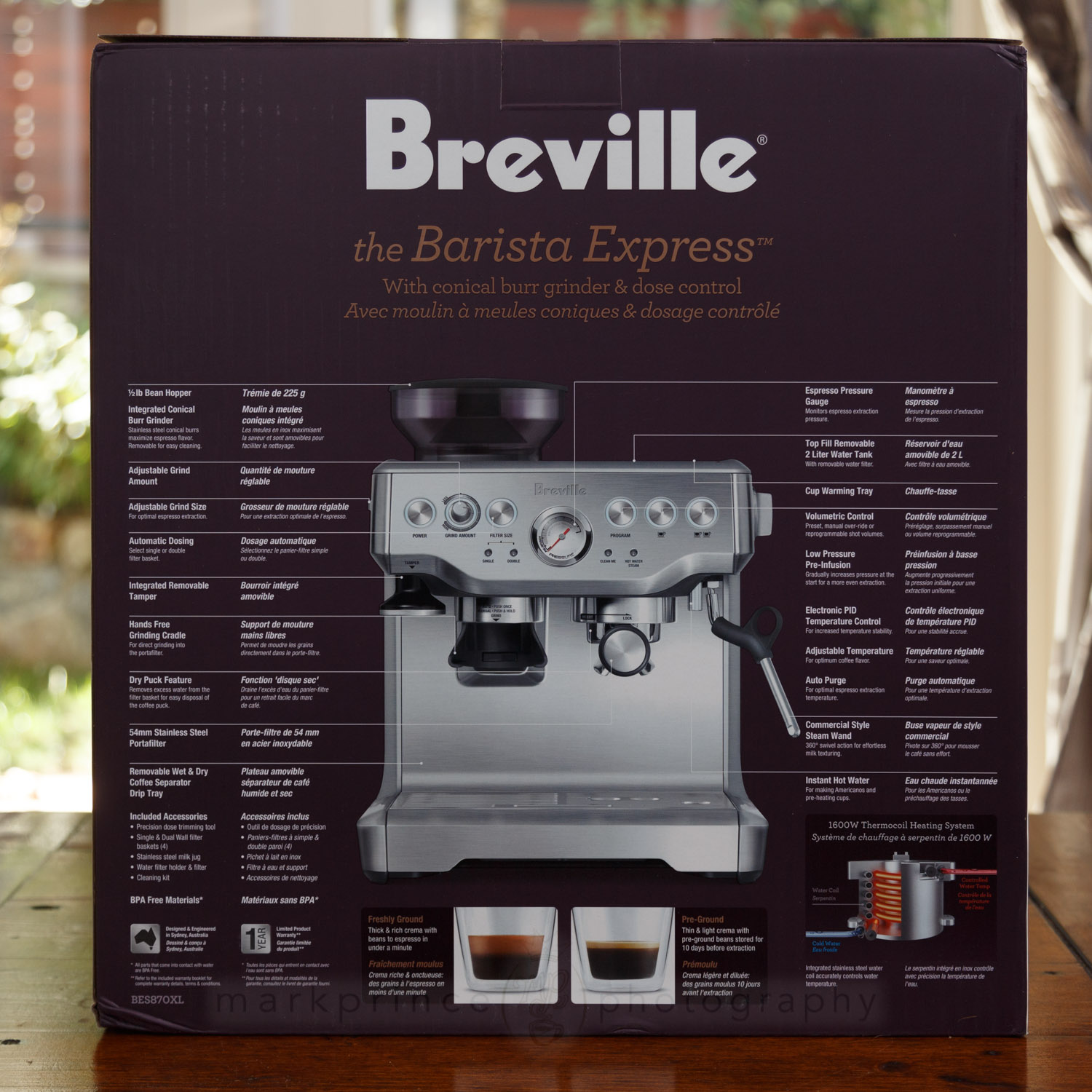 Breville BES870XL Barista Express - Máquina de café espresso, Espresso  Machine, L