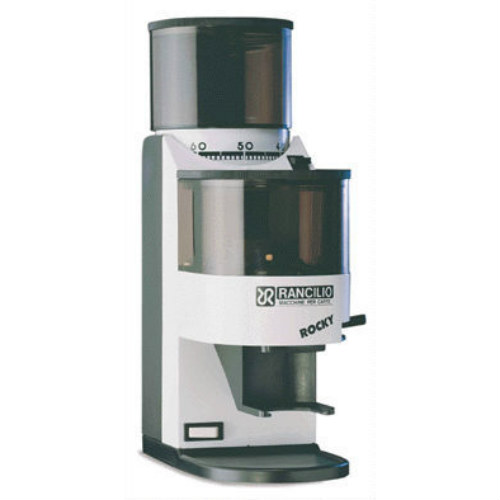 Rocky grinder from Rancilio, in the white body model.