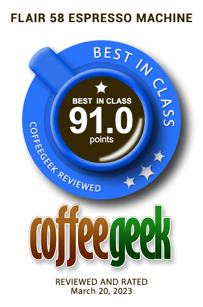 Flair 58 Rating Badge from CoffeeGeek