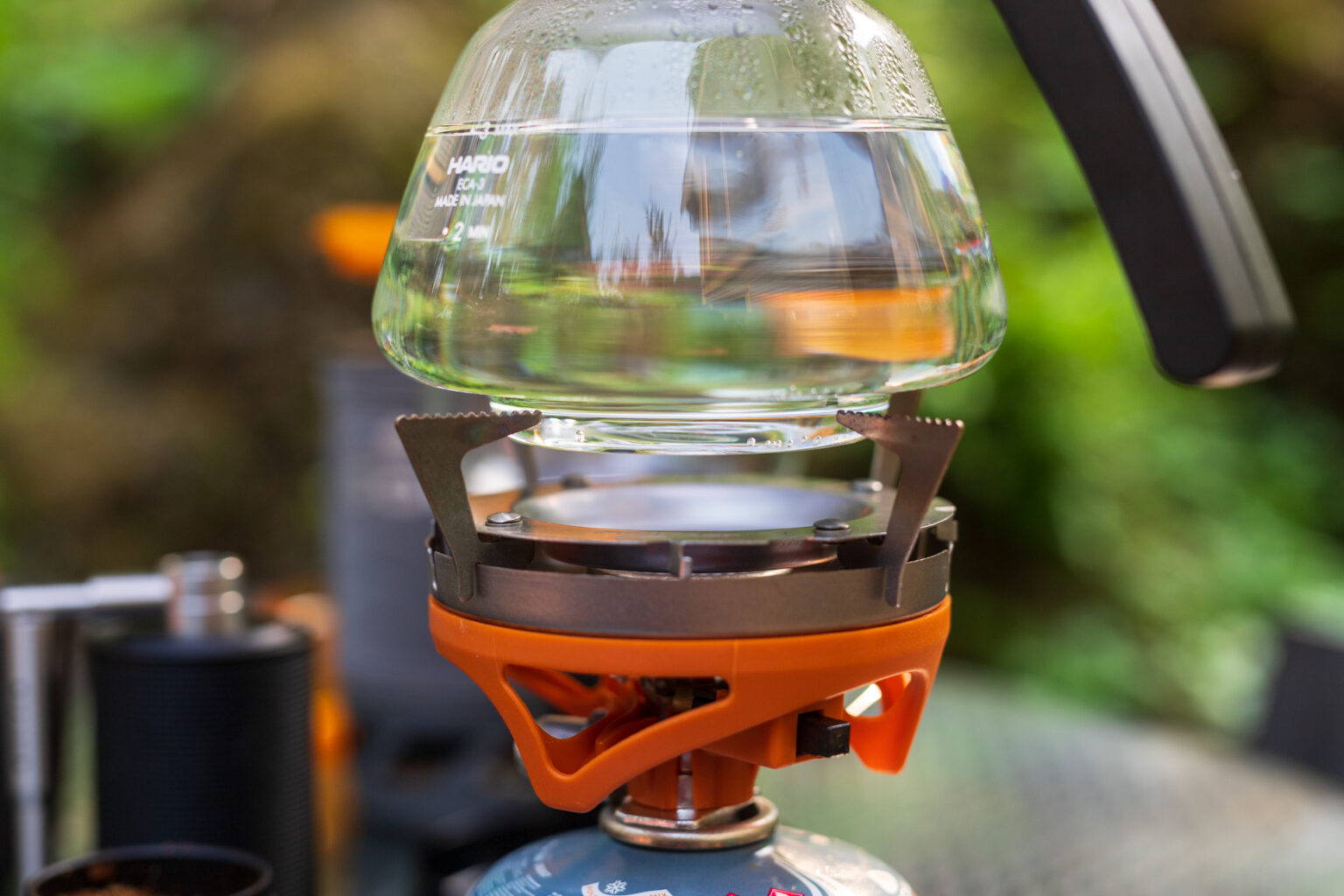 The Hario Electric Coffee Siphon seems almost perfectly designed for the Jetboil - it fits very tightly on the rotating pot vanes.