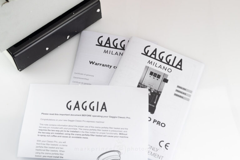 Gaggia manuals, warranty and a 