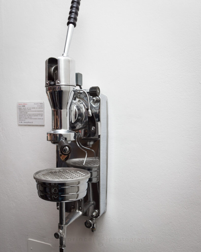 The Velox by Faema, a wall mounted espresso machine.