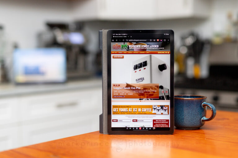 The CoffeeGeek site for 2024, as it looks on a tablet display.