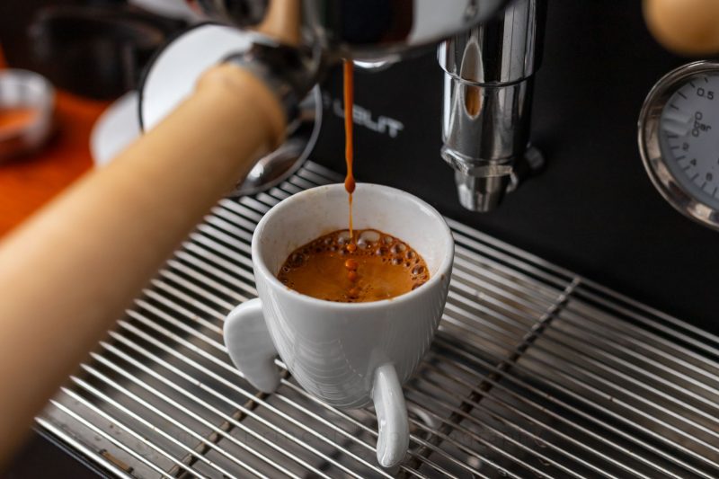 Shot of espresso on a Lelit Bianca espresso machine