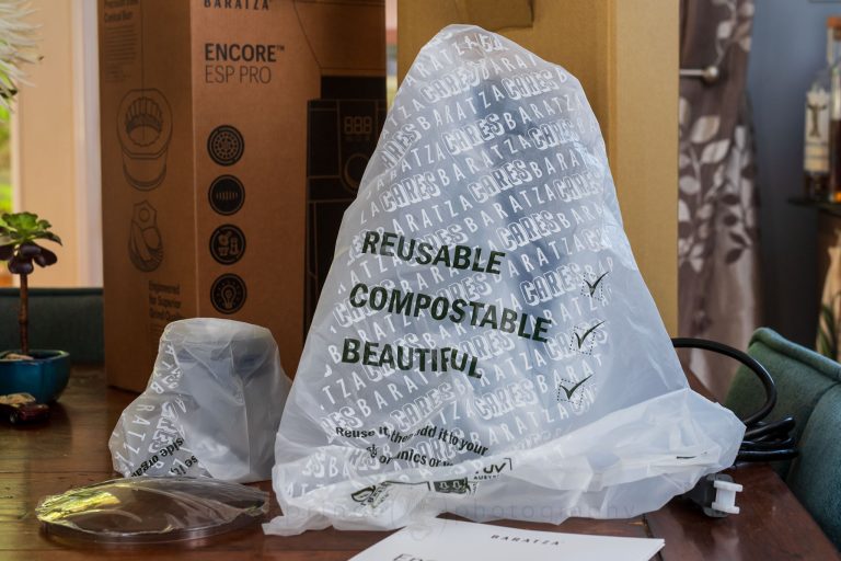 Baratza's an industry leader in ethical, environmentally friendly packaging. They even use compostable bags to protect ther machines in transit.